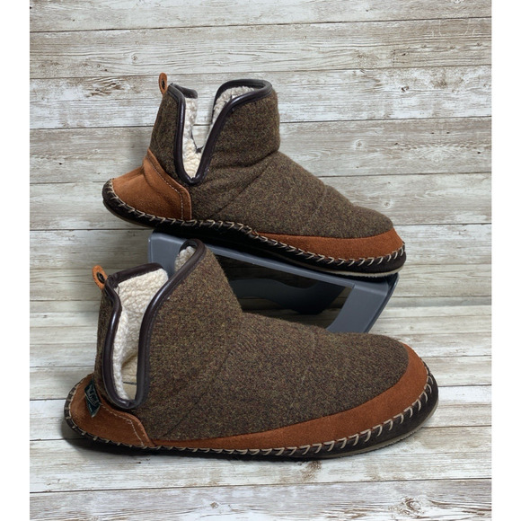 Woolrich Slippers Womens 12 Brown Wool Suede Glamper Slip On Ankle - Picture 1 of 10